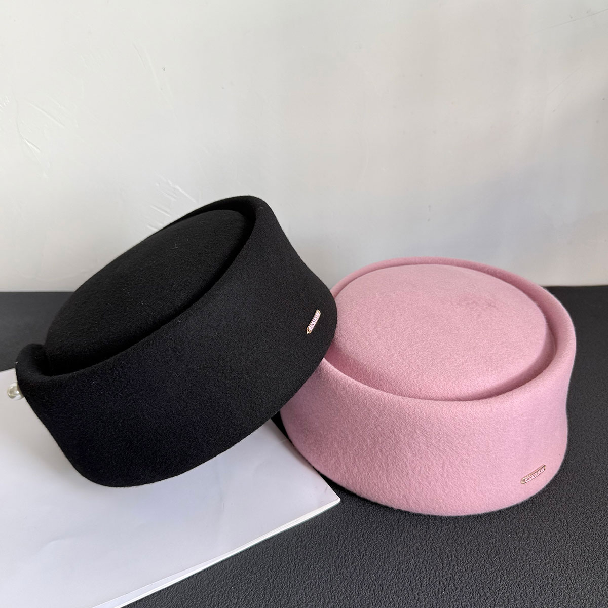 Fall Winter New 100% Pink Blac - Beret French Wool recension och pris