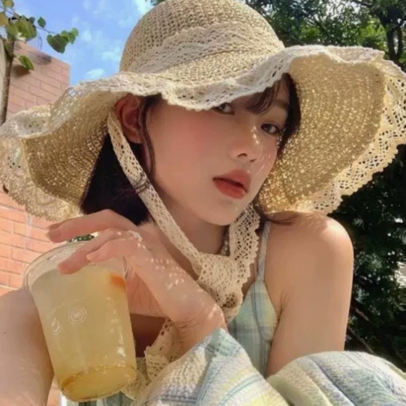 Women French Straw Sun Hat wit - Sun Hat Wide Brim recension och pris