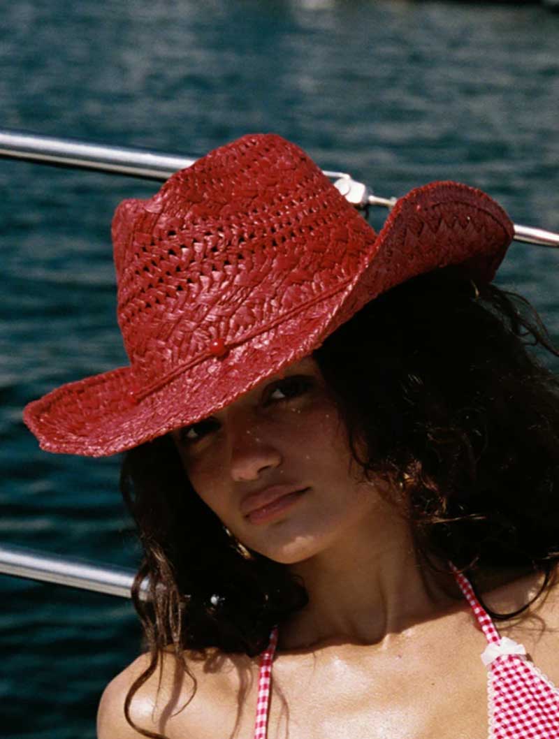 Cowboy hat red hand-painted su - Cowboy Hat Straw recension och pris